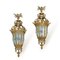 Large 20th Century French Gilt Bronze & Crystal Lanterns, 1890s, Set of 2 1