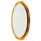 Specchio da parete ovale Mid-Century con cornice color ambra di Metalvetro Galvorame, anni '70, Immagine 1