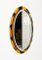 Specchio da parete ovale Mid-Century con cornice color ambra di Metalvetro Galvorame, anni '70, Immagine 14