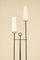 Mid-Century French Double-Stemmed Glass & Brass Floor Lamp from Maison Arlus, Image 7