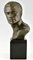 Lucien Gibert, Busto maschile Art Deco dell'aviatore Jean Mermoz, 1925, Bronzo, Immagine 7