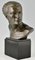 Lucien Gibert, Busto maschile Art Deco dell'aviatore Jean Mermoz, 1925, Bronzo, Immagine 3