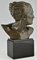 Lucien Gibert, Busto maschile Art Deco dell'aviatore Jean Mermoz, 1925, Bronzo, Immagine 2