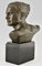 Lucien Gibert, Busto maschile Art Deco dell'aviatore Jean Mermoz, 1925, Bronzo, Immagine 5