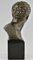 Lucien Gibert, Busto maschile Art Deco dell'aviatore Jean Mermoz, 1925, Bronzo, Immagine 6