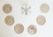 Glass Hamburg State Coat of Arms Coasters in Sterling Silver, 1960s, Set of 7 2