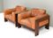 Tan Leather Bastiano Chairs attributed to Tobia Scarpa for Gavina, Italy, 1975, Set of 2 5