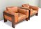 Tan Leather Bastiano Chairs attributed to Tobia Scarpa for Gavina, Italy, 1975, Set of 2 4