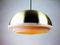 Space Age Brass Pendant with White Grid from Lyfa, 1960s 1