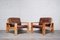 Vintage Bonanza Cognac Brown Leather Armchairs by Esko Pajamies for Asko, Set of 2 1
