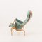 Sillón Pernilla de tapicería de lana azul de Bruno Mathsson, años 60, Imagen 4