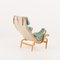 Sillón Pernilla de tapicería de lana azul de Bruno Mathsson, años 60, Imagen 8