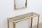 Vintage Faux Bamboo Brass Console & Mirror 3