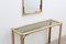 Vintage Faux Bamboo Brass Console & Mirror, Image 3