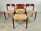 Sedie da pranzo vintage in teak completamente restaurate Sedili Papercord di JL Møllers, anni '60, set di 4, Immagine 2