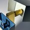 Geometrische Minimalistische Wandlampe aus Messing & Stahl, 1970er 11