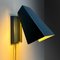Lampada da parete geometrica minimalista in ottone e acciaio, anni '70, Immagine 2