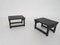 Dark Brown Wooden Side Tables, 1970s, Set of 2 3