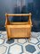 Magazine Rack Wood and Cane, 1970s, Image 1