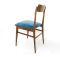 Chaises en Velours et Teck, Italie, 1950s, Set de 2 3