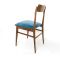 Italian Teak & Velvet Chairs, 1950s, Set of 2 3