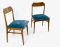 Italian Teak & Velvet Chairs, 1950s, Set of 2, Image 1