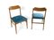 Italian Teak & Velvet Chairs, 1950s, Set of 2 2