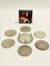 Silver-Plated Coasters with Floral Decoration from Reader's Digest, 1980s, Set of 7 7