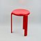 Roter italienischer Vintage Melamin Hocker von Metalplastica Lucchese, 1980er 6
