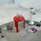 Roter italienischer Vintage Melamin Hocker von Metalplastica Lucchese, 1980er 10
