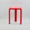 Roter italienischer Vintage Melamin Hocker von Metalplastica Lucchese, 1980er 2