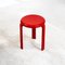 Roter italienischer Vintage Melamin Hocker von Metalplastica Lucchese, 1980er 1