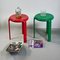 Roter italienischer Vintage Melamin Hocker von Metalplastica Lucchese, 1980er 9
