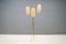 Lampada da terra Mid-Century plissettata beige a 3 braccia, Immagine 1