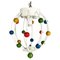 Mid-Century Italian Chandelier with Colored Spheres, 1940s 1