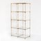 Vintage Shelf in Gilded Iron, Faux Bamboo, Cane and Glass, Spain, 1960s 1