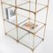 Vintage Shelf in Gilded Iron, Faux Bamboo, Cane and Glass, Spain, 1960s 9