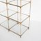 Vintage Shelf in Gilded Iron, Faux Bamboo, Cane and Glass, Spain, 1960s 8