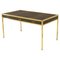 Mid-Century Schreibtisch aus Messing & Leder im Stil von Maison Jansen, 1950er 1