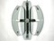 Italian Chrome and Light Blue Glass Ceiling Light, 1970s 7