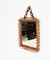 Mid-Century French Riviera Square Bamboo and Curved Rattan Mirror, Italy 1960s 6