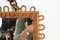 Mid-Century French Riviera Square Bamboo and Curved Rattan Mirror, Italy 1960s 9