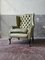 Vintage Chesterfield Armchair in Green 2