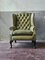 Vintage Chesterfield Armchair in Green 1