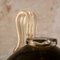 Schwarze Vintage Murano Glasvase mit Goldflocken, 1980er 3
