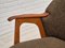 Poltrona in tessuto di lana di cotone e legno di teak, Danimarca, anni '60, Immagine 10