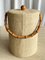 Vintage American Cane Woven Ice Bucket with Bamboo Handles, 1960s 2