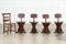 19th Century English Ecclesiastical Pine Chairs, 1890s, Set of 4 14