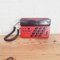 Telefono da scrivania vintage nero e rosso, anni '70, Immagine 4