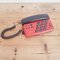 Telefono da scrivania vintage nero e rosso, anni '70, Immagine 1